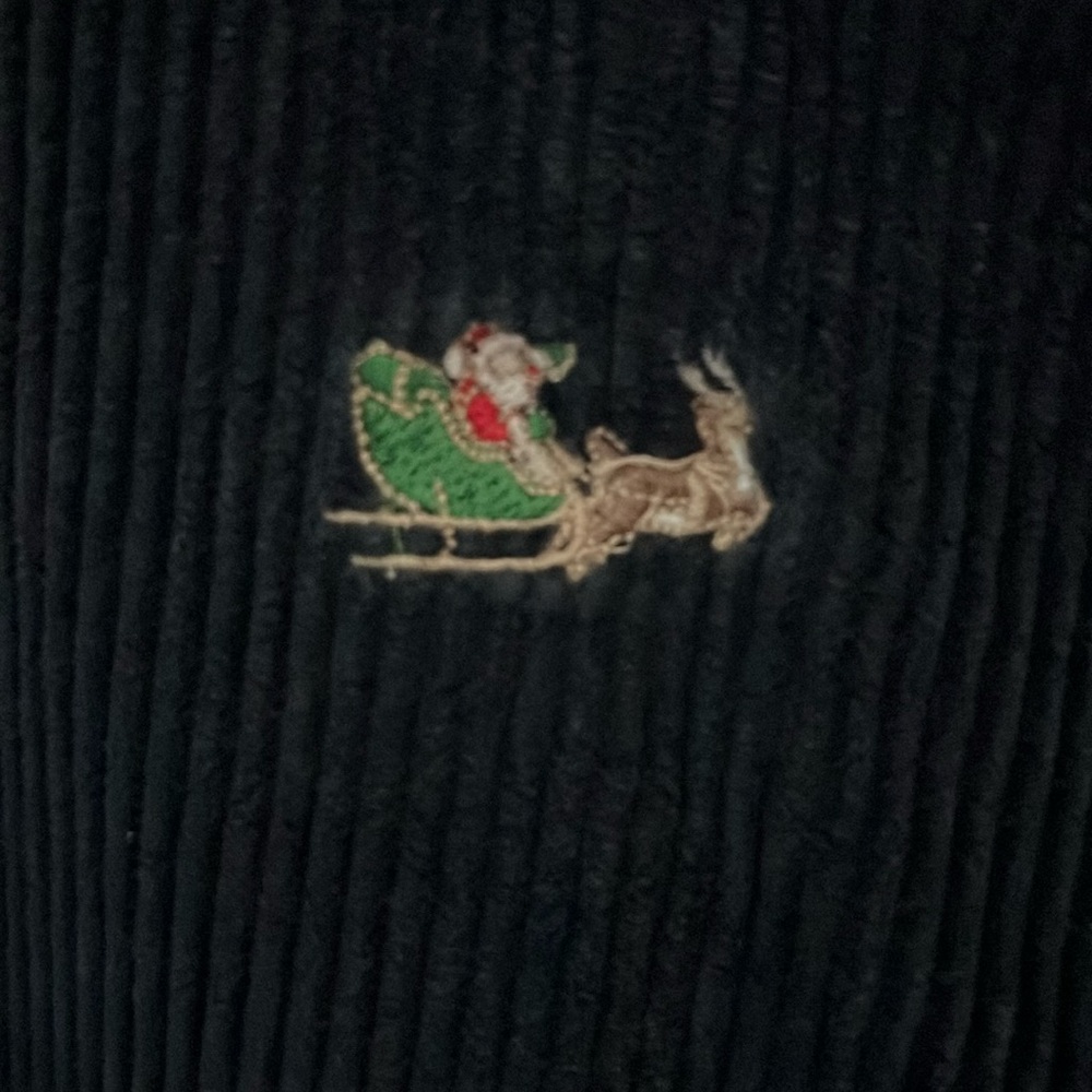 Brooks Brothers Embroidered Santa Sleigh Corduroy Pants 40 x 30 Vintage Hudson